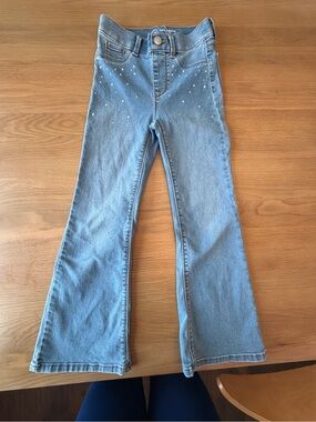 wonder nation Light Blue Girls' Flare Jeans with Rhinestone Accents